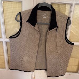 Women's Quilted Vest in Tan and Black
